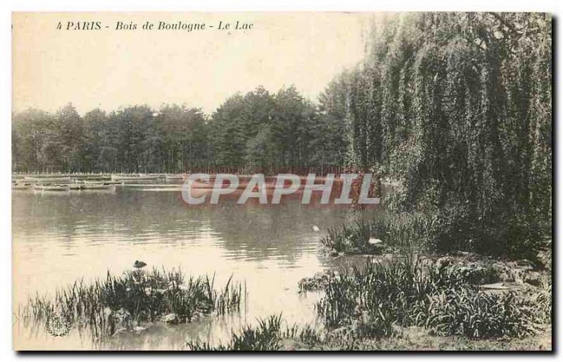 CARTE Postale Old Paris Bois de Boulogne Lake