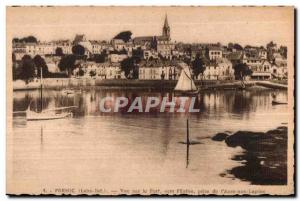 Old Postcard Pornic (Loire-Inf) Harbor View to I Church I Anse Taking the Rab...