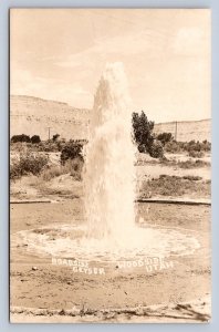 J95/ Woodside Utah RPPC Postcard c1950 Roadside Geyser Water 52
