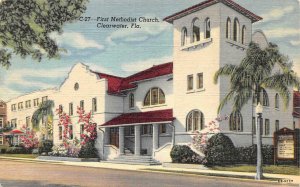 CLEARWATER, FL Florida  FIRST METHODIST CHURCH  1950 Curteich Linen Postcard