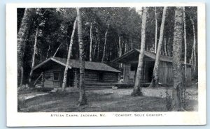 JACKMAN, Maine ME ~ Cabins ATTEAN CAMPS ca 1900s Somerset County UDB Postcard