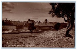 c1930's Jerusalem From Bethany Road Desert View Israel RPPC Photo Postcard 