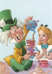 The Art of Disney. Alice and the Mad Hatter 2005 USPS stamped PC. Size 15 x 1