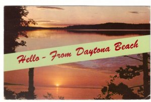 Sunsets, Daytona Beach, Florida, Vintage Chrome Split View Postcard