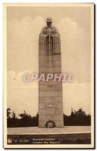Old Postcard St Julien Canada Canadian Army Monument