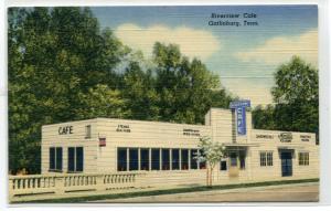 Riverview Cafe Gatlinburg Tennessee linen postcard