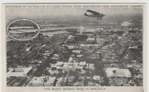 Charles Lindbergh Spirit St Louis over DC airplane aviation Postcard 1928 