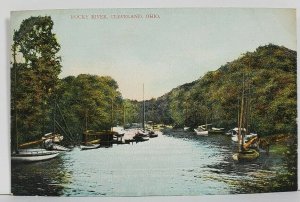 Cleveland Ohio Rocky River Scene Boats c1910 Postcard M15