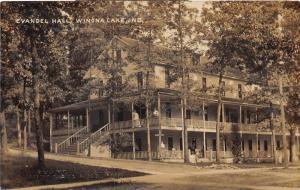 Winona Lake Indiana~Evangel Hall~People on Wrap Around Porch~c1910 RPPC