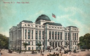 Vintage Postcard 1912 New City Hall Building Historic Building Newark New Jersey