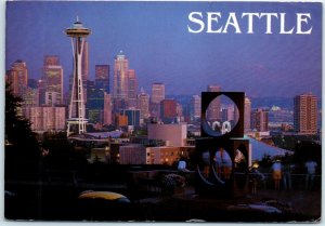 Postcard - Evening view of Seattle from Kerry Park - Seattle, Washington