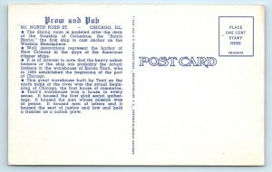 CHICAGO, IL Illinois ~ The PROW & PUB RESTAURANT c1940s Linen Roadside Postcard