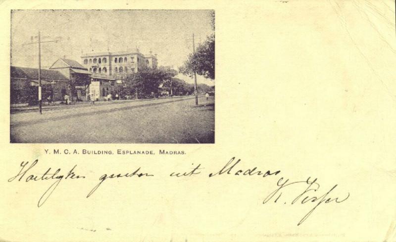 india, MADRAS, Y.M.C.A. Building Esplanade, YMCA (1903) Court Card