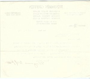 1921 BENJAMIN GRIFFEN POLISHED PLATE GLASS MIRROR PLATES NEW YORK BILLHEAD Z4210