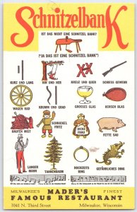 Vintage Mader's Famous Restaurant Milwaukee Advertising Postcard