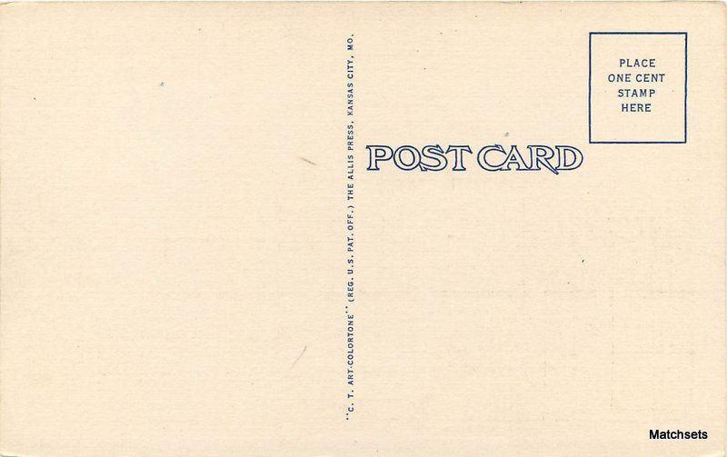 Ambassador Hotel linen CURT TEICH CO postcard 7127 KANSAS CITY MISSOURI