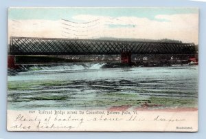 Railroad Bridge Connecticut River Bellows Falls Vermont VT 1907 UDB Postcard P13