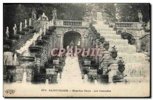 Old Postcard Parc de St Cloud Fountains Waterfalls