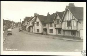 suffolk, LAVENHAM, High Street, Water Street 1950s RPPC