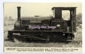 ry1579 - Penrhyn Quarries Railway - Engine Jubilee 1897 - postcard