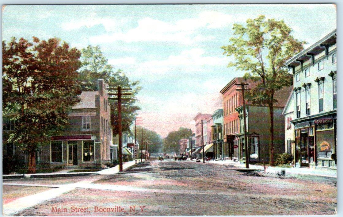BOONVILLE, New York NY MAIN STREET Scene ca 1900s UDB Postcard United