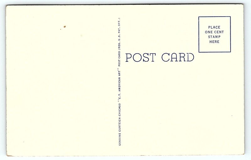1936 FT. BENJAMIN HARRISON INDIANA SERVICE CLUB UNPOSTED LINEN POSTCARD P367