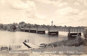 Wisconsin River Bridge Real Photo - Tomahawk, Wisconsin WI  