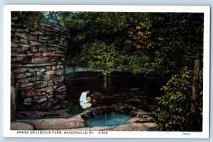 Hodgenville Kentucky Postcard Spring Lincoln Farm Exterior c1940 Vintage Antique