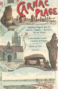 Advertising Postcard Carnac Place Beach Hotel Brittany France Tramway Excursion