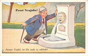 BG8695 comic drunk man  neujahr new year greetings germany