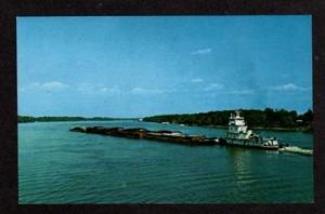 MS Barge Tow Boat MISSISSIPPI River MISS Postcard PC