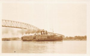 J80/ Ship RPPC Postcard c1920 Canada Steamer Ship Bridge 37