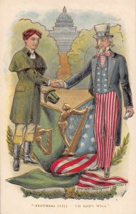 J78/ Uncle Sam Patriotic Postcard c1910 Uncle Sam Ireland Brothers 455