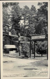 Ray Minnesota MN Moore's Totem Pole Lodge Real Photo Postcard