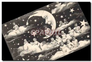 Old Postcard Fantasy Moon Children