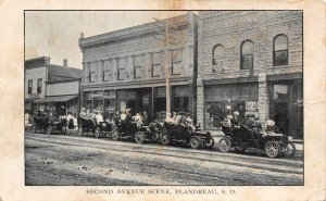 Street Scene, Cars FLANDREAU South Dakota Moody County c1900s Vintage Postcard