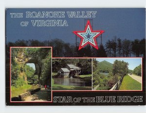 Postcard Star Of The Blue Ridge, The Roanoke Valley Of Virginia, Roanoke, VA