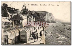 Fecamp Old Postcard cabins and beach