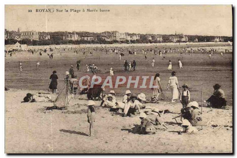 Old Postcard Royan On the Beach has Low Maree