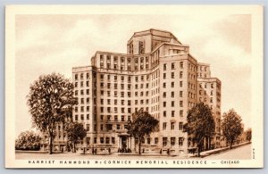 Chicago IL~Harriet Hammond McCormick Memorial YMCA Residence~Sketch~Vintage PC