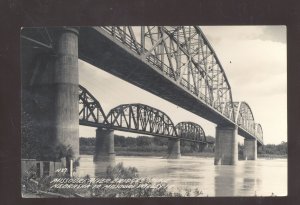 RPPC BLAIR NEBRASKA TO MISSOURI VALLEY IOWA RIVER BRIDGE REAL PHOTO POSTCARD