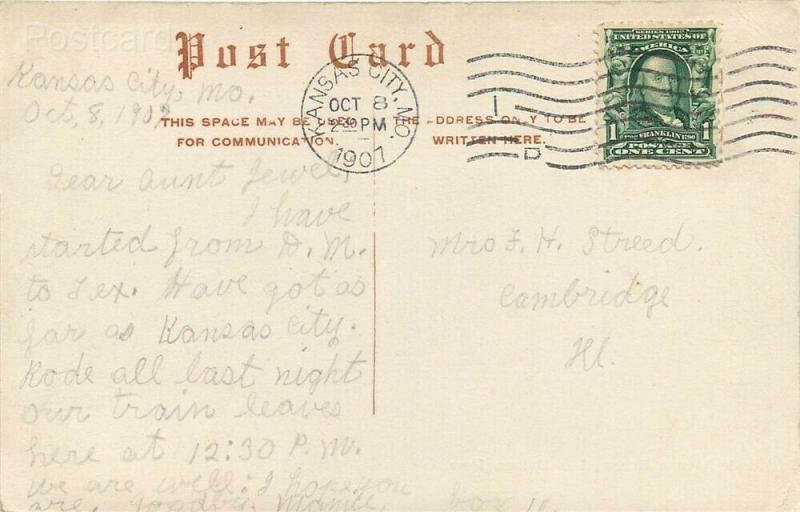 IA, Des Moines, Iowa, Sixth Avenue Bridge, Postmark 1907