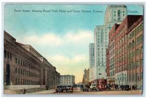 1931 Front Street Showing Royal York Hotel and Union Station Toronto Postcard