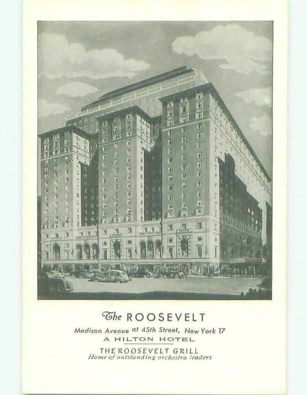Unused 1940's ROOSEVELT HOTEL New York City NY hr9715@