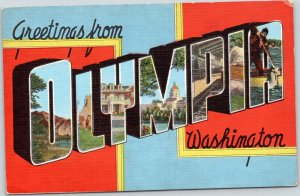 postcard Large Letter - Greetings from Olympia - E.C. Kropp