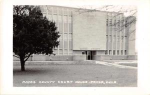 Pryor Oklahoma Mayes County Court House Real Photo Antique Postcard J63691