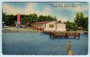 CLEARWATER BEACH, Florida FL ~ Roadside KING COLE MOTEL 1950 Linen Postcard
