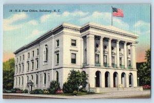 Salisbury North Carolina NC Postcard United States Post Office Building 1951