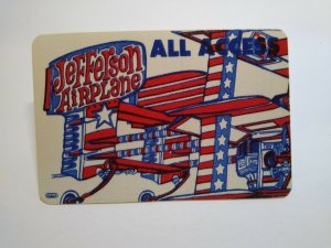 Jefferson Airplane Backstage Concert Pass Original 1989 All Access USA Planes