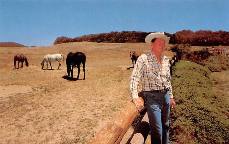 Post Card Old Vintage Antique President Ronald Reagan, California Ranch, USA ...